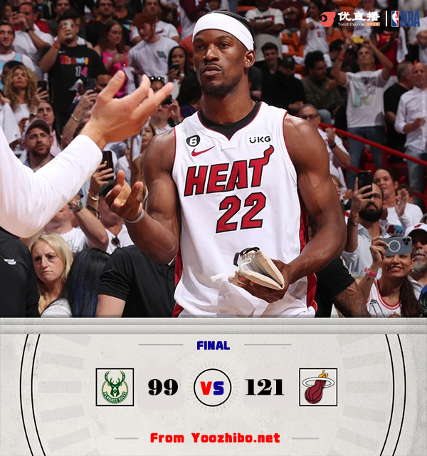 热火121-99轻取雄鹿 巴特勒30+5 米德尔顿23+5+6 霍勒迪19+5