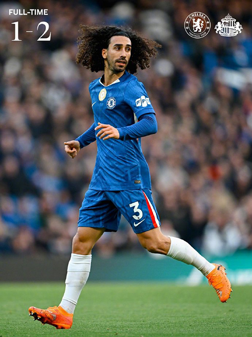 英超:切尔西1-2桑德兰 加纳乔破门打入个人切尔西生涯首球