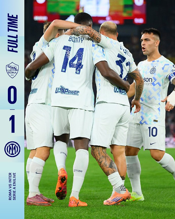 意甲:国米1-0罗马 博尼单刀制胜 巴雷拉助攻