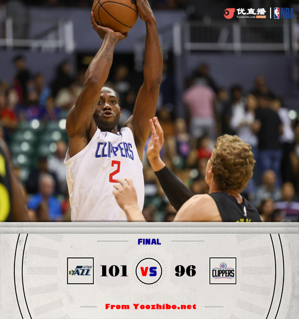 <a href=/lanqiujrs/jazz/ target=_blank class=infotextkey>爵士</a>101-96击败<a href=/lanqiujrs/clippers/ target=_blank class=infotextkey>快船</a> 塔克13+6 小卡乔治半场合砍19分