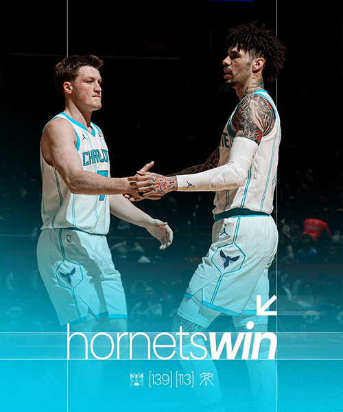 黄蜂4人20+轻取奇才，鲍尔38+13+13，布里奇斯22分