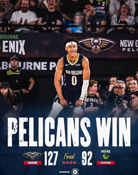 季前赛-鹈鹕127-92狂胜东南墨尔本凤凰 普尔15分 锡安8+9