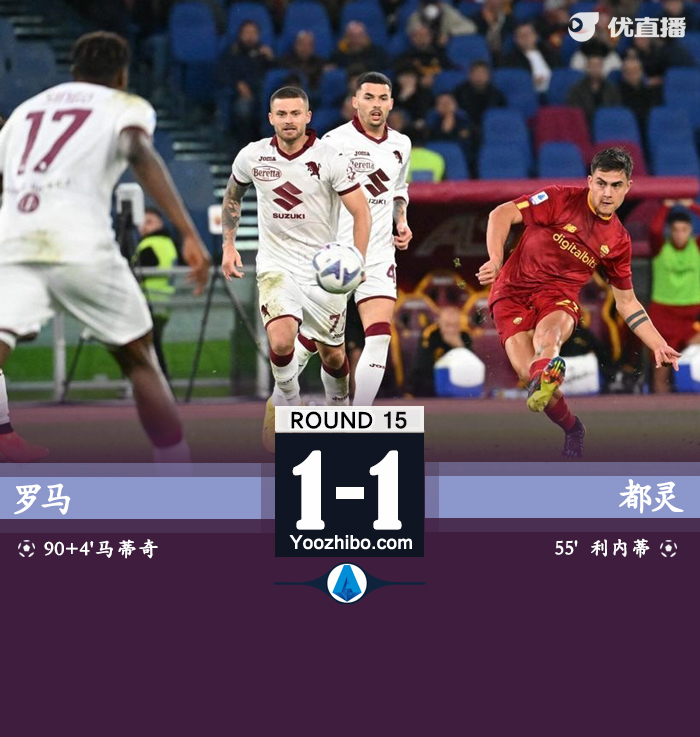 罗马1-1都灵 穆帅染红马蒂奇绝平<a href=/qiuxingjrs/zuqiujrs/140.html target=_blank class=infotextkey>迪巴拉</a>造点+中框 